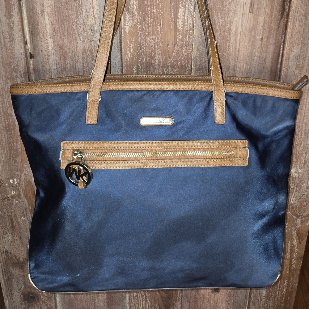 Michael Kors Blue and Tan Tote